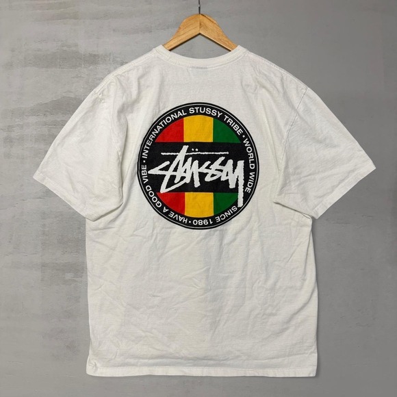 Stussy Other - Stussy Vintage Shirt Men's White Short Sleeve Classic Dot Logo Tee